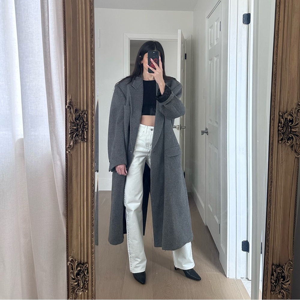 Wool/ Cashmere Gray Long Coat